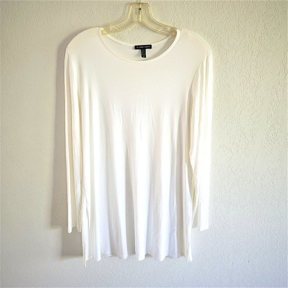 Eileen Fisher Jersey Crew Neck Long Top: size S/P